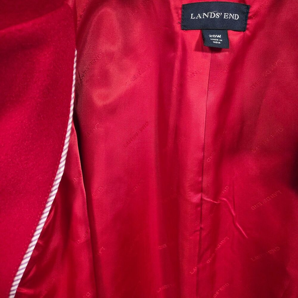 Lands' End Red Wool Angora Blend A-Line Swing Coat Womens 20W Lined 34" - Picture 5 of 8